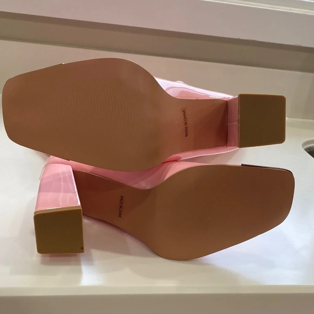 New Mixx Shuz Patent Light Pink Mayra Boots Size 9 - Picture 11 of 13